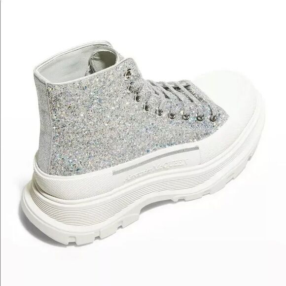 Alexander McQueen Tread Slick Glitter High-Top Boots - Picture 2 of 3
